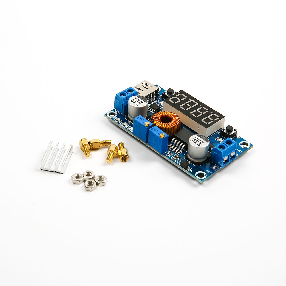 Понижающий преобразователь напряжения XL4015 с дисплеем на 4 символа, DC-DC 5А